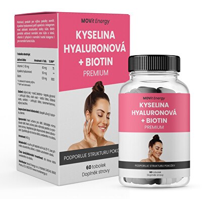 MOVit Energy - Kyselina hyaluronová + Biotin PREMIUM 60 tobolek