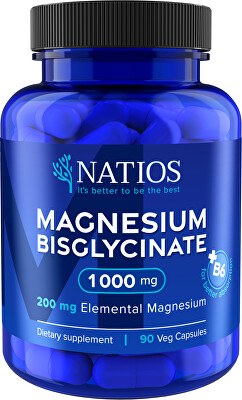 Natios - Magnesium Bisglycinate 1000 mg + B6 90 veganských kapslí