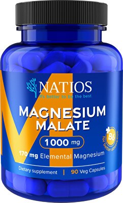 Natios - Magnesium Malate 1000 mg + B6 90 veganských kapslí